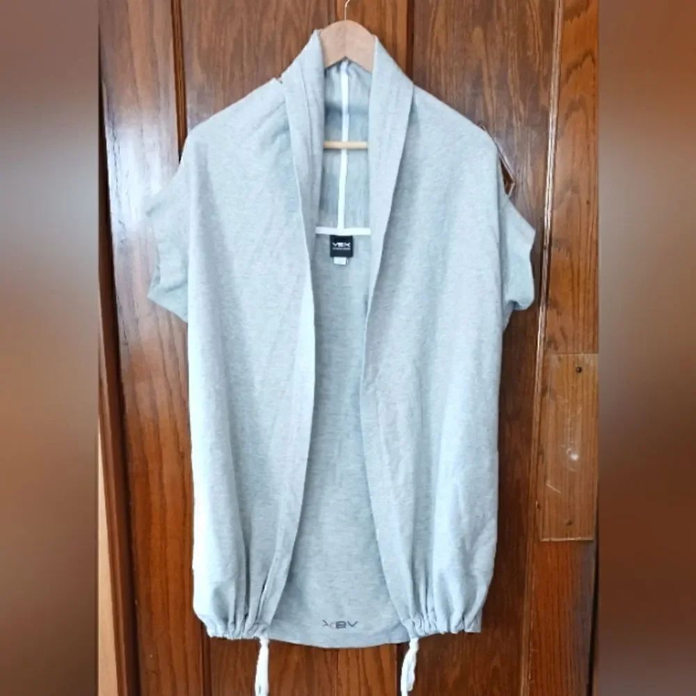 Victoria Secret VSX Open Front Short Sleeve Fleece Sweatshirt XSMALL SMALL
